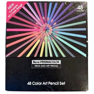 Vintage Berol Prismacolor 48 Color Art Pencil Set Thick Lead Pencils USA